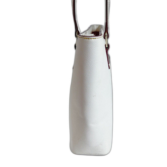 Dooney & Bourke Saffiano Pebble Grain Small Lexington White Leather Tote Bag - Picture 2 of 10